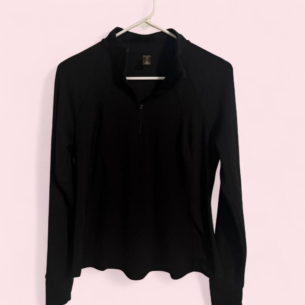 Vively Pullover Womens M Black Quarter Zip Long Sleeve Athletic Running